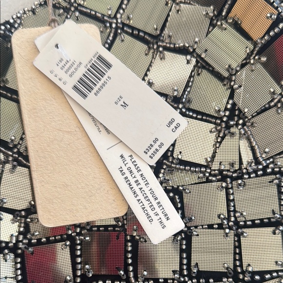 NWT Let Me Be Anthropologie Silver Sequin Sheath Dress Spaghetti Strap Midi - M - Picture 6 of 7